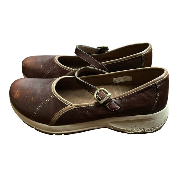 Dansko Mary Jane Clogs Slip Ons Size 40 Brown Leather Business Casual Work Shoes - Picture 2 of 12